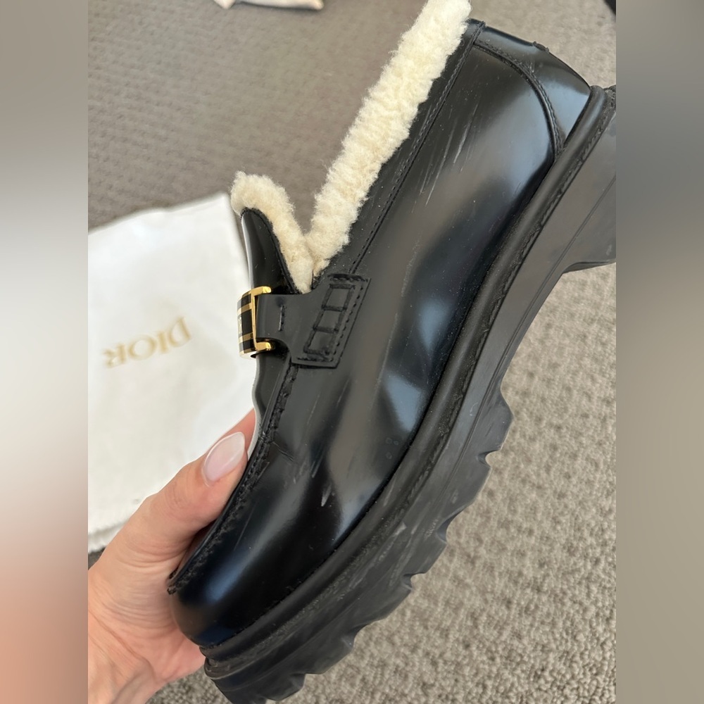 Christian Dior shearling insole loafers size 37.5 good condition. - Picture 3 of 12